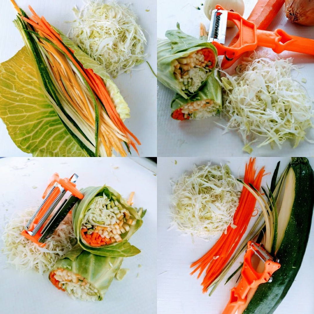 Multi Double Blade Peeler, julienne strips, Lemon Squeezer,Potato Spir